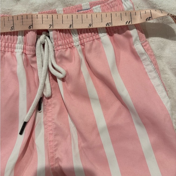 Strong boalt Pink and White Striped lined swim shorts - Picture 3 of 6